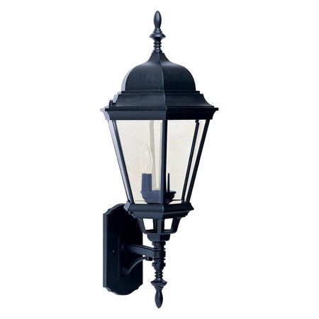 Maxim Three Light Black Clear Glass Wall Lantern 1006BK